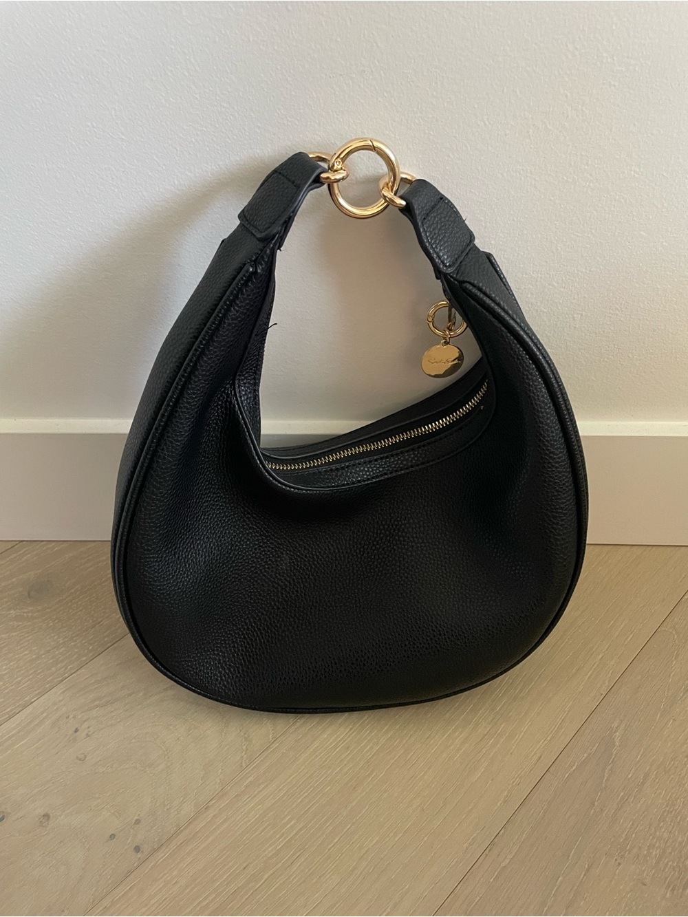 Ela x Sasha Exeter Black Pebbled Leather Handbag